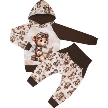 Tepláková souprava - Medvídci - Medvídek s mapou ( kapuca ) Velikost: 122