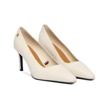Dámské lodičky Lodičky Tommy Hilfiger Th Logo Lth Pump Slanted Hl FW0FW09008 Écru 39
