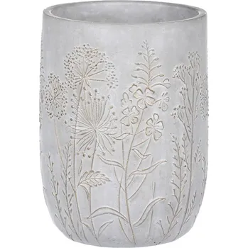 Obal na květináč Obal na květiny Autronic Obal betonový - dekor lučního kvítí, zlatá barva (BMO3543)