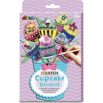 omalovánky Škrabací obrázky - kytice (dortíčky)