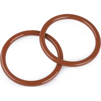 Plastová ucha na tašky Ø14 cm, malé, 1 hnědá koňak