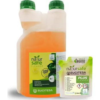 Čistič podlahy SUCITESA NATURSAFE CLEANER, na podlahy, vůně tráva, vanilka, balení 16x50ml sáček +lahev Ecolabel - udržitelný úklid