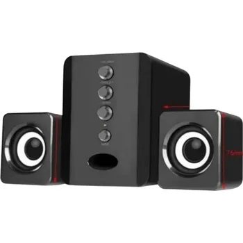 USB mini reproduktory D-202 2.1 soustava se subwooferem Stereo zvuk 3,5 mm jack pro PC notebook tablet Energeticky úsporné provedení