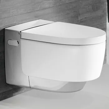 Bidet Geberit AquaClean WC klozet závěsný sprchovací MERA Comfort, TurboFlush bílý+KeraTect, kryt chrom lesklý, 146.210.21.1
