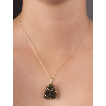 Přívěsek vltavín - zlatý přívěsek (Au002)