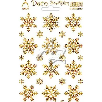 samolepka samolepka holografická-Vločky zlaté velké