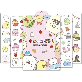 Odstranitelné tetování Dětské dočasné tetování - POHÁDKA SUMIKKO GURASHI - 4 ks (Značka: TAKARA TOMY)