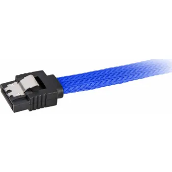Kabel do PC Sharkoon SATA 3 kabel úhlový 30cm - modrý s návlekem