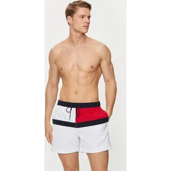 Pánské plavky Tommy Hilfiger Plavecké šortky UM0UM03259 Bílá Regular Fit S