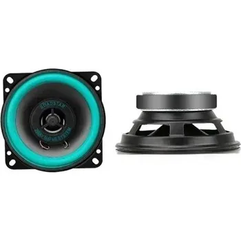 Reproduktor do auta Koaxiální reproduktor do auta 10 cm 12 V 100 W Max 4 Ω HiFi reproduktor se zeleným LED kroužkem Kovové tělo a gumový závěs