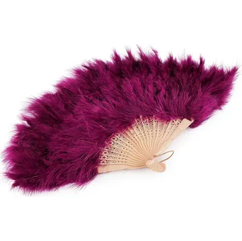 Karnevalový doplněk Vějíř péřový velký, barva 18 fuchsiová tm.