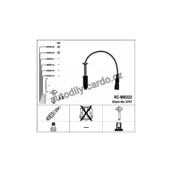 Zapalovací kabel Sada kabelů pro zapalování NGK RC-MB222 - MERCEDES-BENZ