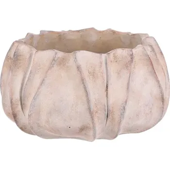 Obal na květináč Obal na květiny Autronic Obal betonový - tvar květ, vel. L, béžovo-šedý (BMO3600-L)