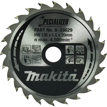 Pilový kotouč MAKITA kotouč pilový dřevo SPECIALIZED 136x1.5x20mm 24Z pro aku pily = old B-21995