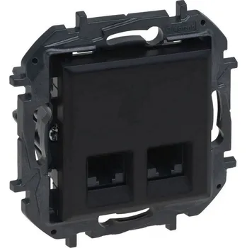 vypínač NILS-2XRJ45 C5E UTP ČERNÁ LEGRAND 863560B
