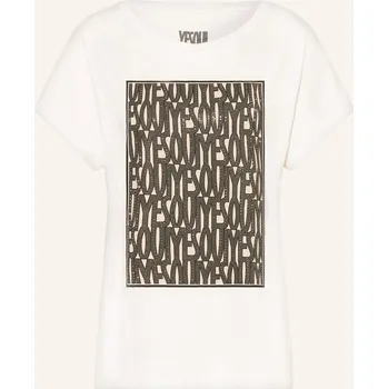 Oui Dámské Tričko S Ozdobnými Kameny, bílá / světle hnědá /...