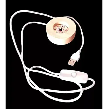 Osvětlený podstavec LED pod kameny a minerály – USB napájení, ideální pro feng shui