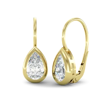Náušnice Couple, Visací náušnice Aquaé, žluté zlato se zirkony, 585-66-3-0703.0Z00.0.00.001.08