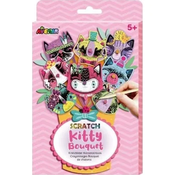 omalovánky Škrabací obrázky - kytice (kočka)