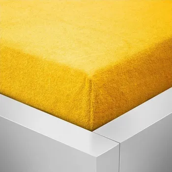 Prostěradlo Froté prostěradlo 90x200 / 25cm - sytě žluté