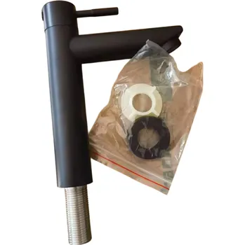 Nerezová ocelová umyvadlová baterie 17 x 12 cm Jednoduchá baterie na studenou vodu Moderní kohoutek s pákovým ovládáním pro kuchyň a koupelnu černá