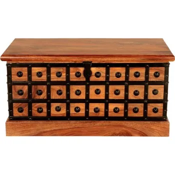 Truhla Indický nábytek - Truhlice 90x45x45 Jali z indického masivu palisandr Ořech