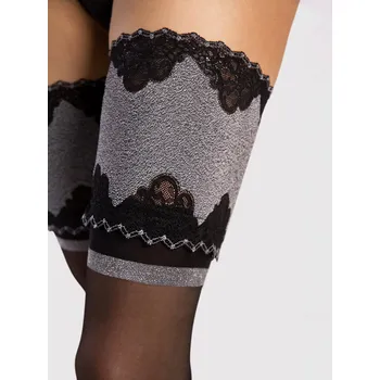 Dámské punčochy Samodržící punčochy FIORE - BELLE EPOQUE 20DEN Barva: black (černá), Velikost: 2-S