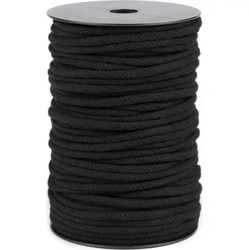 Galanterie Bavlněná šňůra s jádrem Ø6 mm, střední, 2 černá