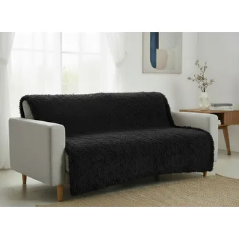 Přehoz na lůžko Přehoz na sedačku - pohovku TERCA černá 170x210 cm Mybesthome
