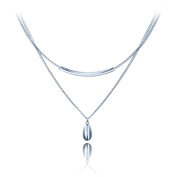 Souprava šperků MINET Elegantní dvojitý stříbrný náhrdelník JMAS0294SN47