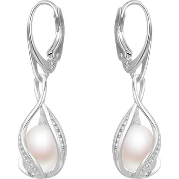Náušnice Stříbrné náušnice kapky perly bílé Segast