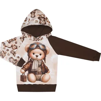 Mikina s kapucí - Medvídci - Medvídek s kufříkem Velikost: 116