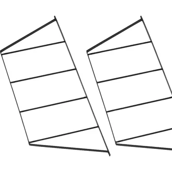 Věšák Konzole na závěsné police Beldfast 2ks, 25,5x1,2x79cm, černá barva