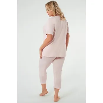 Dámské pyžamo Dámské pyžamo Italian Fashion Puntini - tříčtvrteční Starorůžová XL