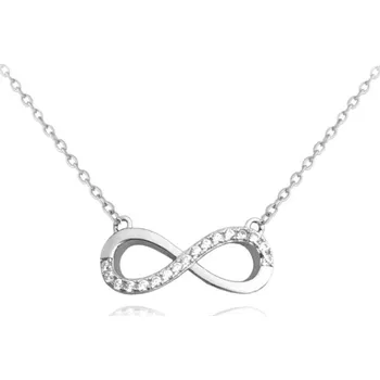 Náhrdelník Stříbrný náhrdelník nekonečno s čirými zirkony