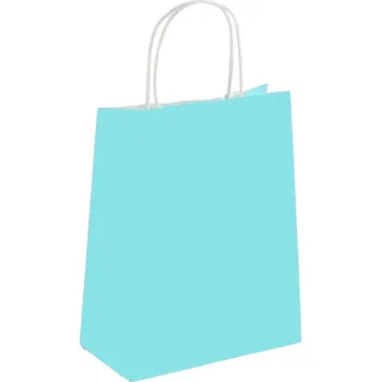Dárková taška 30 ks Kraftové dárkové tašky 15 x 21 cm s rukojetí Barevné papírové tašky na dárky balení zboží ekologické pevné tašky z papíru pro opakované použití modrá