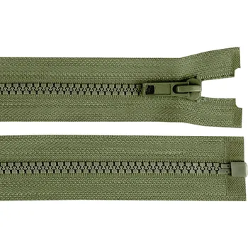 Zip Kostěný zip No 5 délka 45 cm bundový, malé, 327 zelená