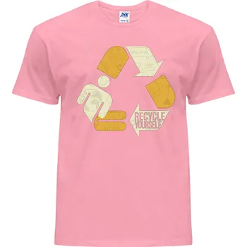 Pánské tričko panske_levne_tricko_potisk_recykluj_sebe Barva: Pink neo - pastelově růžová, velikost: XS