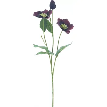 umělá květina umělé květiny, Čemeřice větvička „Regina“ vínová 62 cm