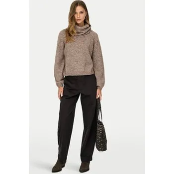 Dámský svetr ONLY Rolák Gila 15358571 Hnědá Regular Fit XL