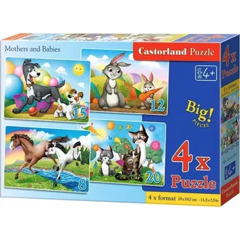 Puzzle Castorland 4v1 (8,12,15,20 dílků) - Maminka a mláďata