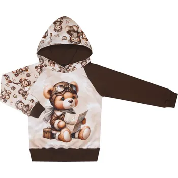 Mikina s kapucí - Medvídci - Medvídek s mapou Velikost: 86