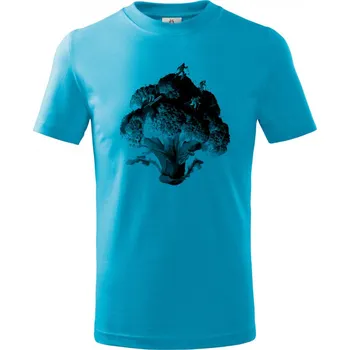 Pánská móda Brokolicový sjezd, černý tisk - Dětské tričko Basic - 110 cm/4 roky