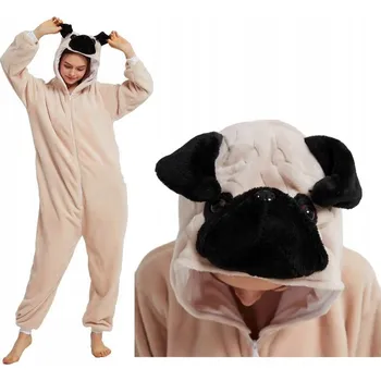 Dámské pyžamo MOPS Pes Pejsek PYŽAMO Kombinéza Kostým Kigurumi Onesie 128