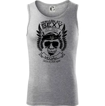 Nesnáším být sexy - voják - Tílko pánské Core - S ( Tmavě šedý melír )