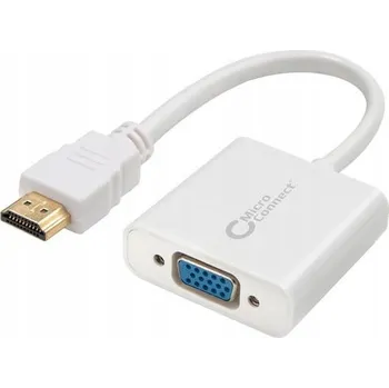 Video kabel Microconnect HDMI - VGA Adaptér, M-F Bílý