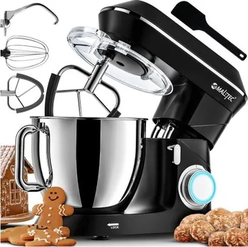 Kuchyňský robot ChefPro 2000 W – kuchyňský robot 6,5 l s LED podsvícením a sadou nástavců, černý