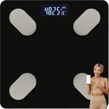 Osobní váha Analytická Koupelnová Váha Bluetooth USB aplikace 180 kg černá