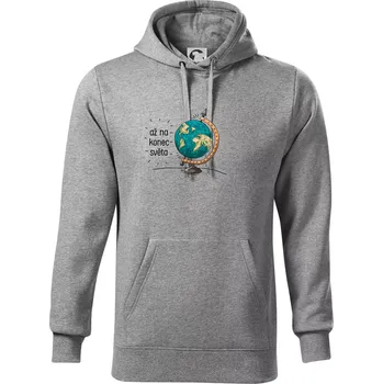 Pánské oblečení Až na konec světa - Mikina pánská Cape s kapucí - XL ( Tmavě šedý melír )