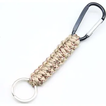 JB Tacticals Přívěsek Na Klíče Karabinka Paracord s křesadlem JB-35 - Hnědá